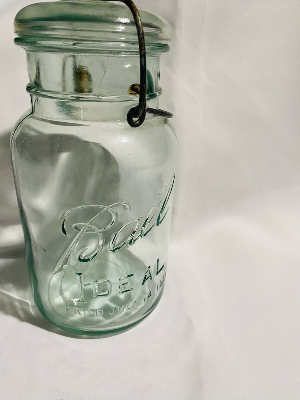 Ball Ideal Aqua Glass Storage Jar with Wire Bail Lid - Aqua
